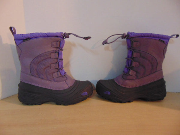 Winter Boots Child Size 4 The North Face Purple Grey With Liner As New