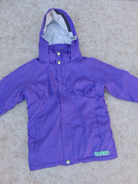 Winter Coat Child Size 10-12 Burton Purple Lime With Snow Belt Snowboarding Excellent