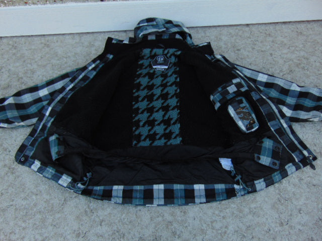 Winter Coat Child Size 12 Ripzone  Snowboarding With Snow Belt Black White Excellent