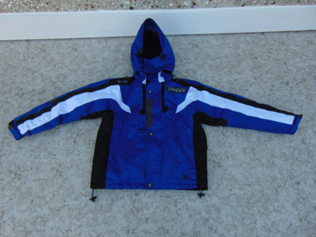 Winter Coat Child Size 8 Spyder Made For The Deep Snow Snowboarding With Snow Belt Blue Black Excellent
