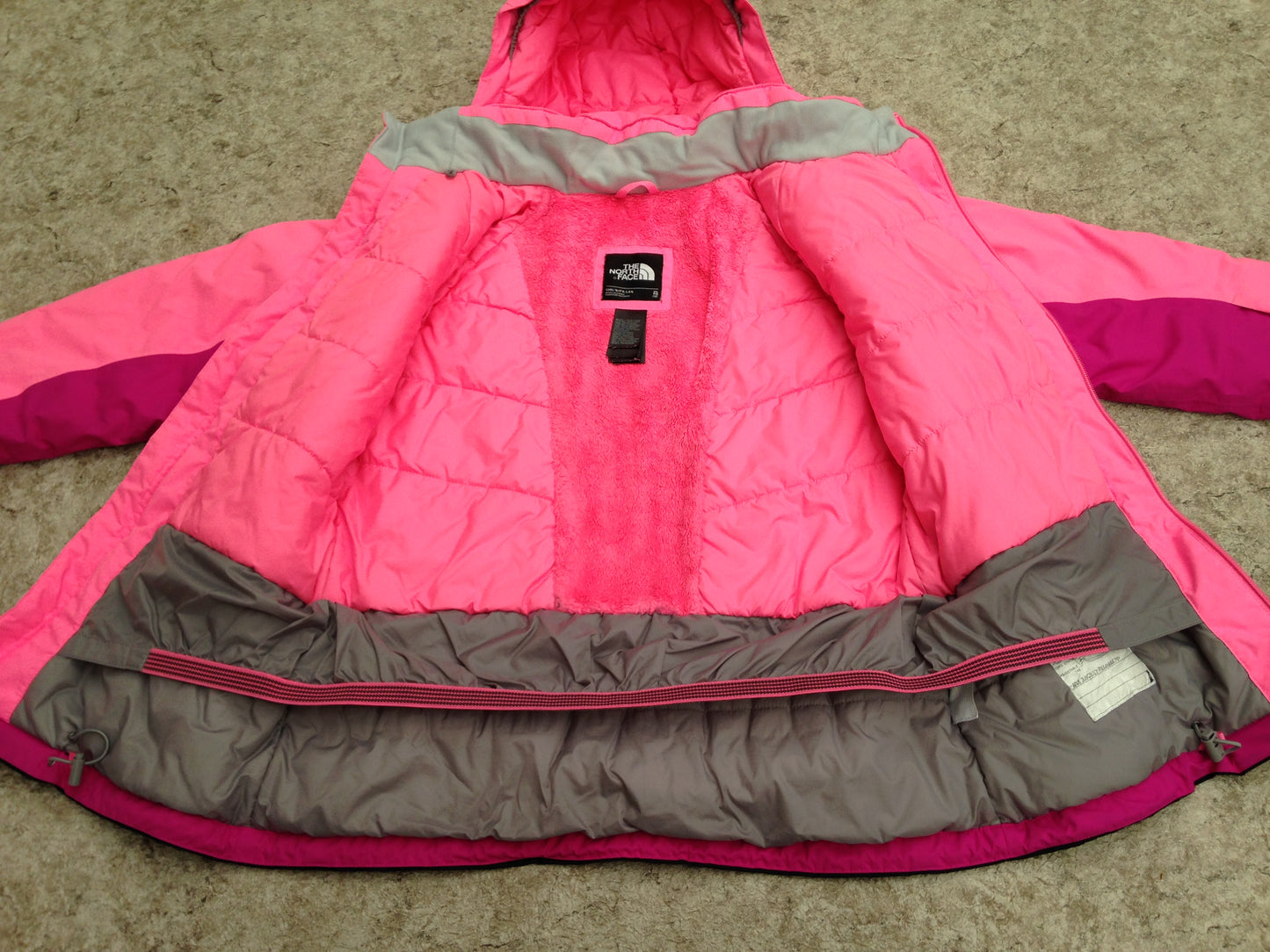 Winter Coat Child Size 14 The North Face Hyvent Snow Boarding Pink Black With Snow Belt