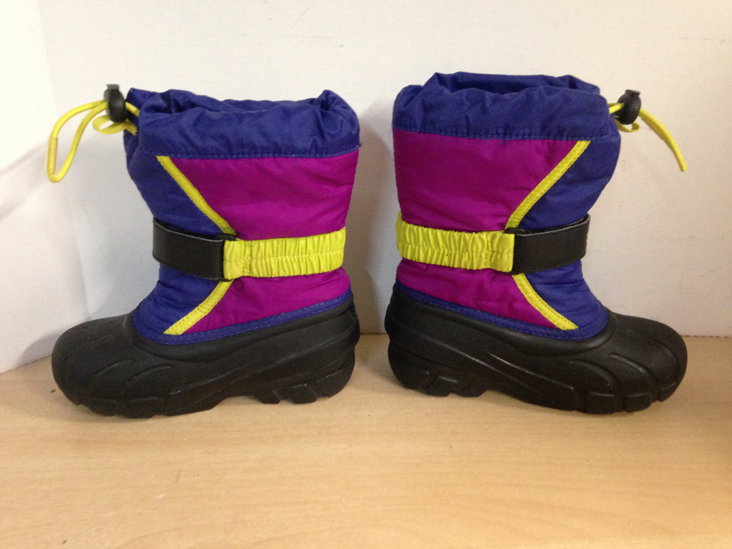 Winter Boots Child Size 11 Sorel Pink Purple and Lime With Liner Excellent