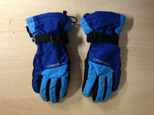 Winter Gloves and Mitts Child Size 7-9 O'neill Blue Black Excellent Snowboarding
