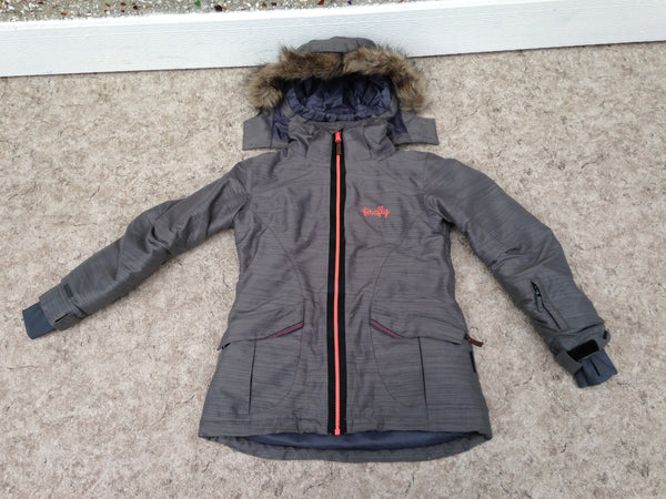 Winter Coat Ladies Size Small Firefly Aquamax Grey Coral Faux Fur With Snow Belt New Demo Model