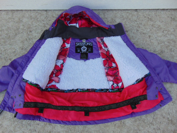 Winter Coat Child Size 7-8 Sessions NEW With Tags Retail Sticker 179.99 With Snow Belt Purple Pink
