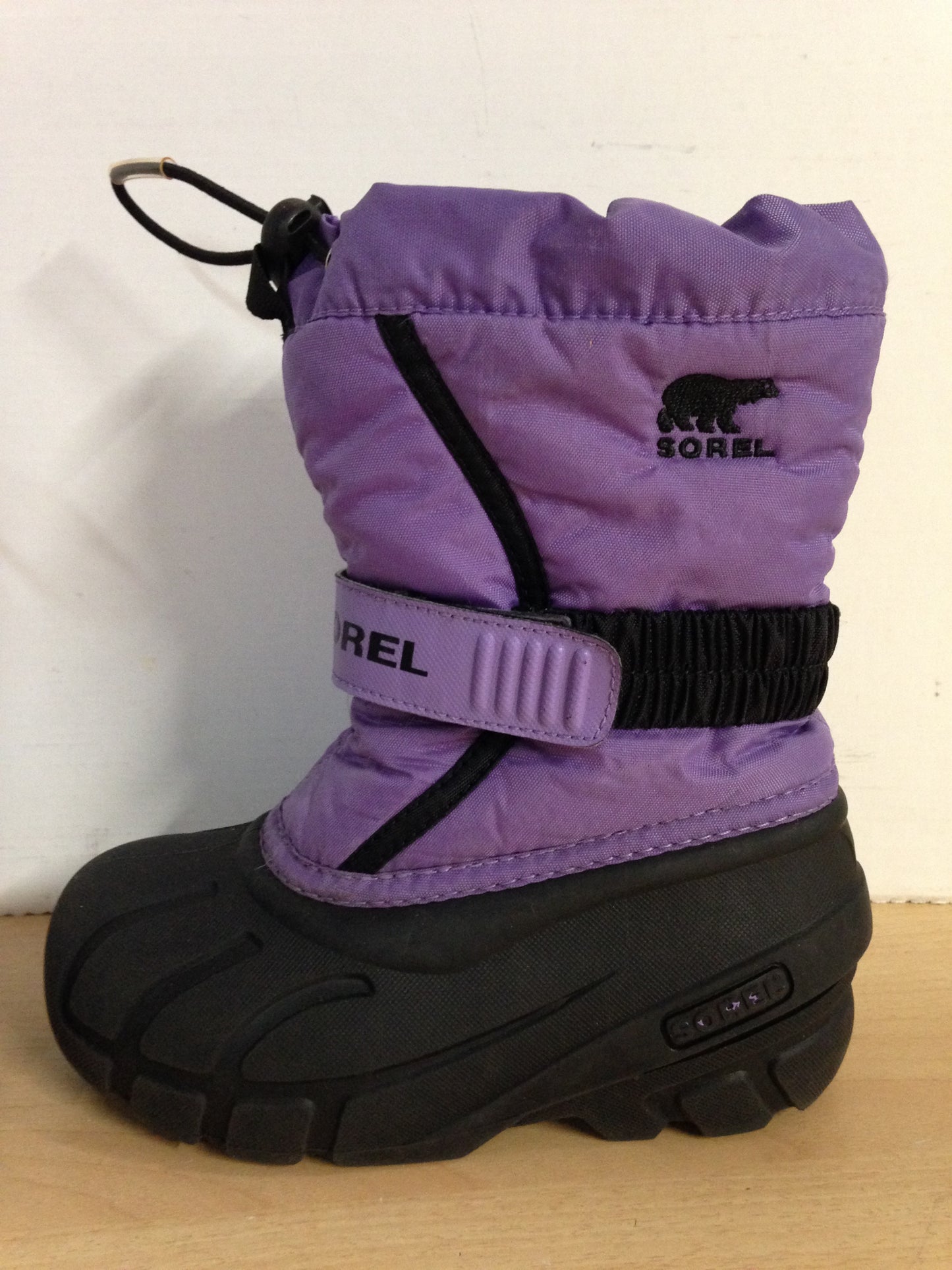 Winter Boots Child Size 11 Sorel Purple Black With Liners Excellent
