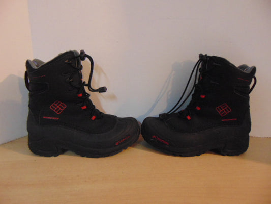 Winter Boots Child Size 3 Columbia Hiking Black Red As New