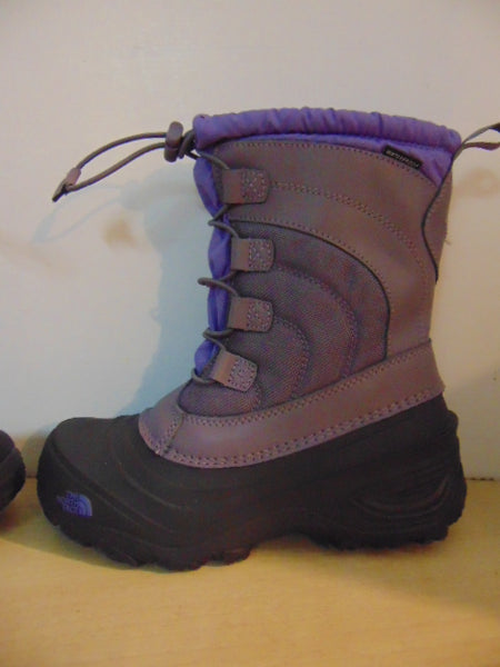 Winter Boots Child Size 4 The North Face Purple Grey With Liner As New