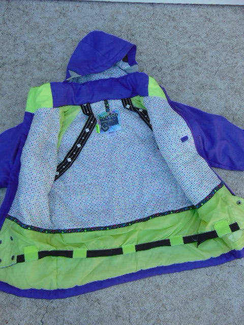 Winter Coat Child Size 10-12 Burton Purple Lime With Snow Belt Snowboarding Excellent