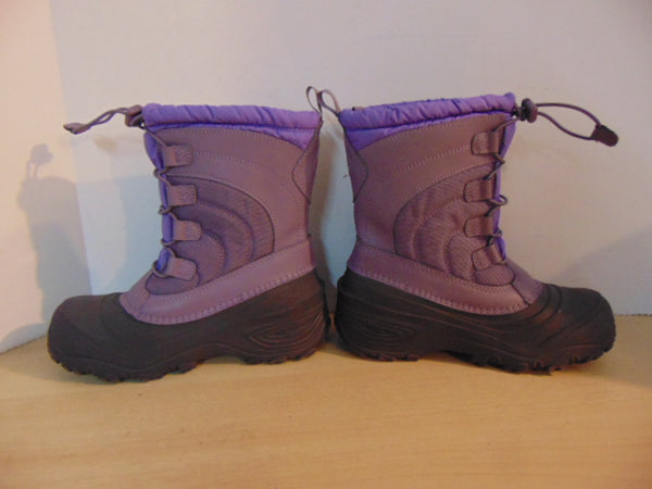 Winter Boots Child Size 4 The North Face Purple Grey With Liner As New
