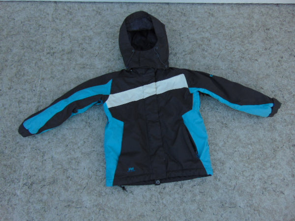 Winter Coat Child Size 8 Helly Hansen Teal Brown White With Snow Belt Excellent