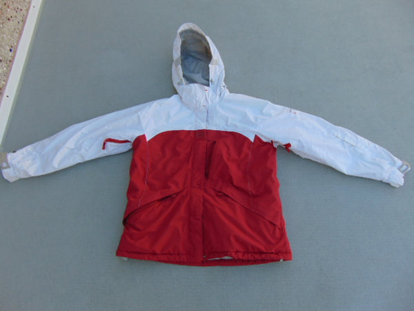 Winter Coat Ladies Size Large Helly Hansen Snowboarding With Snow Belt White Red