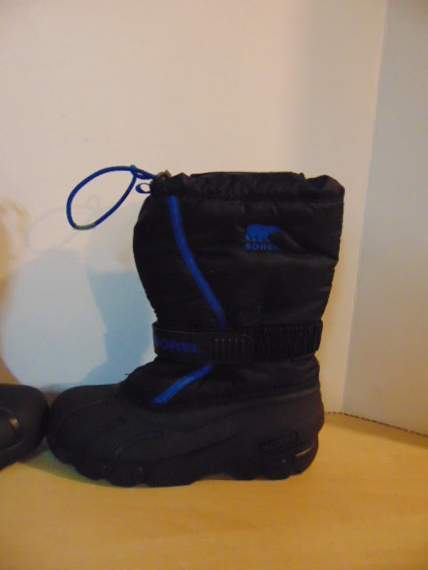 Winter Boots Child Size 3 Sorel Blue Black With Liners Excellent