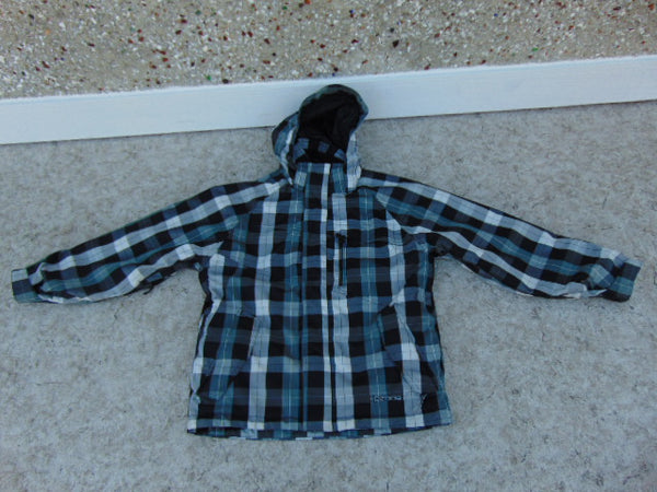 Winter Coat Child Size 12 Ripzone  Snowboarding With Snow Belt Black White Excellent