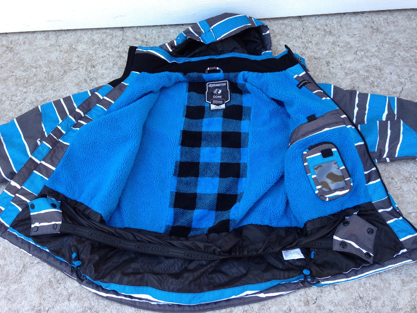 Winter Coat Child Size 14-16 Youth Ripxone Snowboarding Blue Grey With Snow Belt New Demo Model