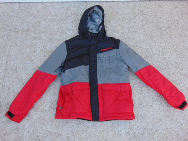 Winter Coat Child Size 10-12 FireFly Red Grey Black With Snow Belt Snowboarding Excellent