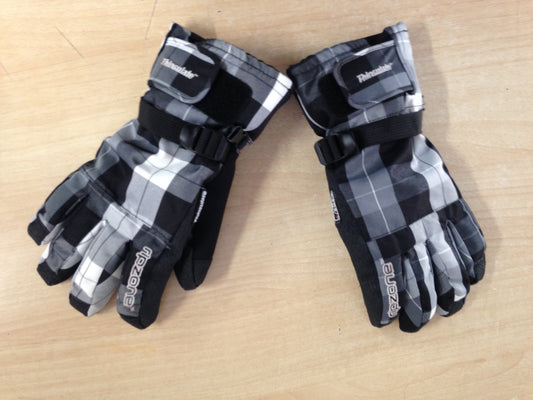 Winter Gloves and Mitts Men's Size Medium Ripzone Black Grey Snowboarding Excellent