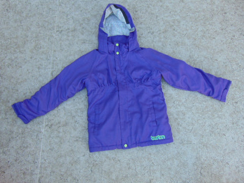 Winter Coat Child Size 10-12 Burton Purple Lime With Snow Belt Snowboarding Excellent