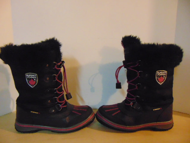 Winter Boots Child Size 4 Superfit Black Fushia Faux Fur