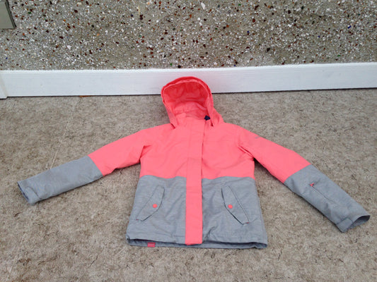 Winter Coat Child Size 14-16 Roxy Peach Grey With Snow Belt As New