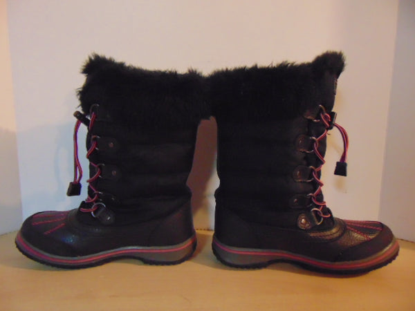 Winter Boots Child Size 4 Superfit Black Fushia Faux Fur