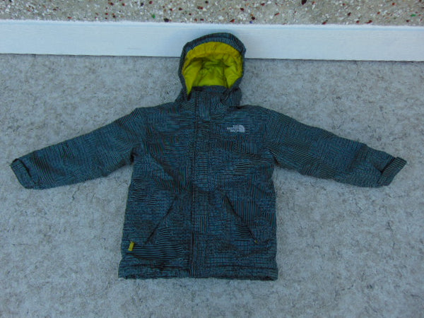 Winter Coat Child Size 7-8 The North Face Black Lime Grey With Snow Belt Fantastic Quality