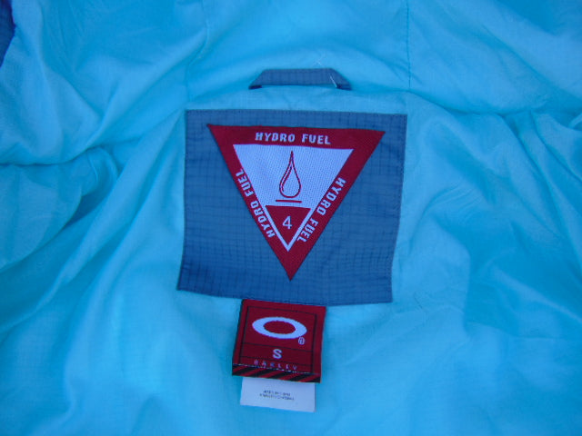 Winter Coat Ladies Size Small Oakley 80 % Goose Down Faux Fur Hat Grey Aqua Snow Belt New Demo Model Outstanding