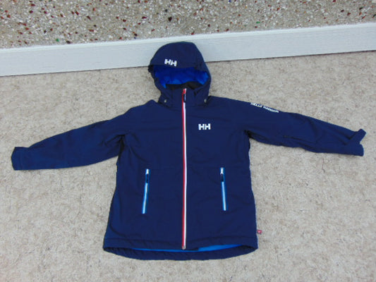 Winter Coat Child Size 12 Helly Hansen Snowboarding With Snow Belt Marine Blue Red Excellent Quality