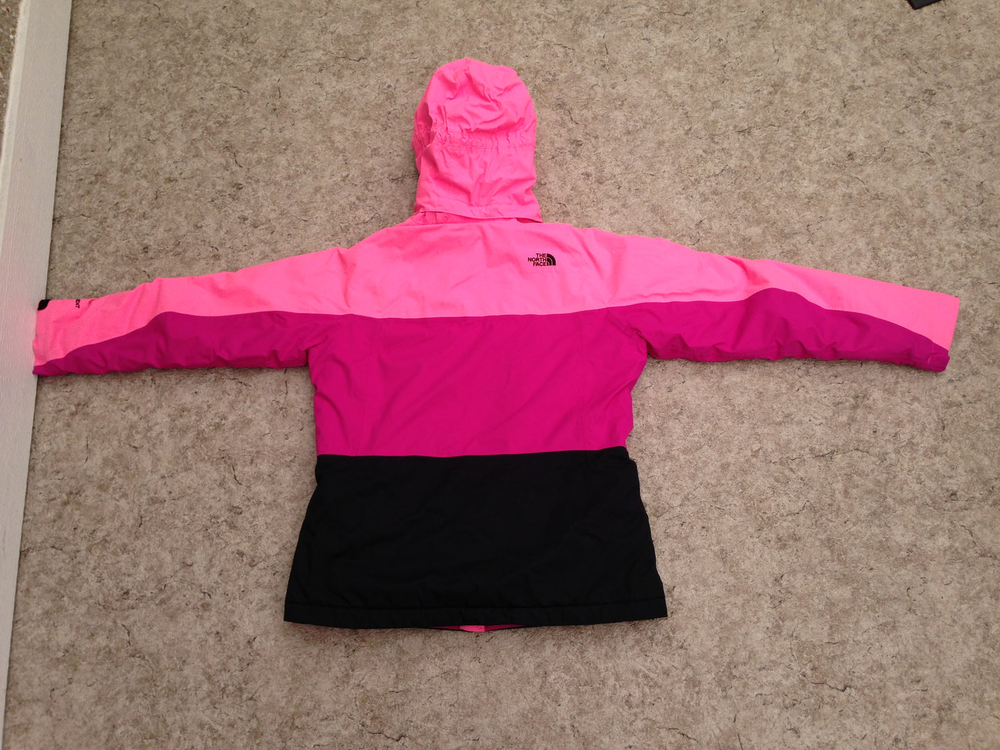 Winter Coat Child Size 14 The North Face Hyvent Snow Boarding Pink Black With Snow Belt
