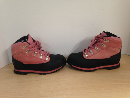 Winter Boots Child Size 3 Timberland Hiking Boots Pink Black Excellent