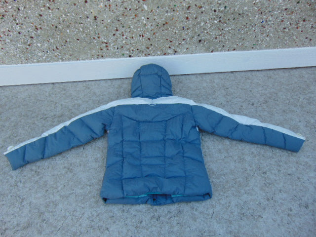 Winter Coat Ladies Size Small Oakley 80 % Goose Down Faux Fur Hat Grey Aqua Snow Belt New Demo Model Outstanding