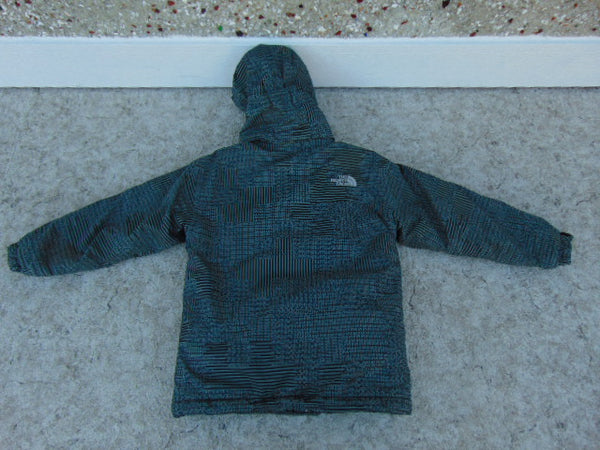 Winter Coat Child Size 7-8 The North Face Black Lime Grey With Snow Belt Fantastic Quality