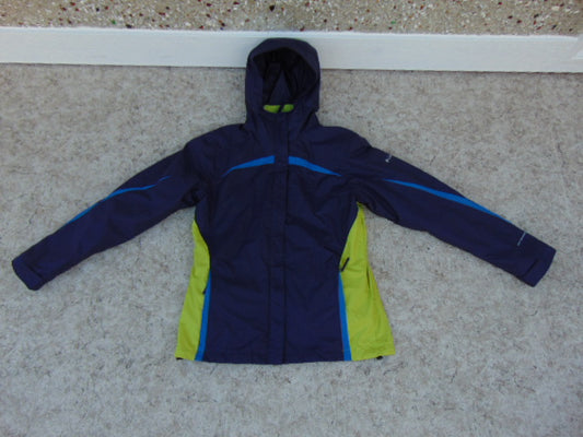 Winter Coat Ladies Size Medium Columbia With Fleece Zip In Liner Blue Lime New Demo Model