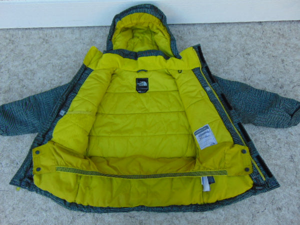 Winter Coat Child Size 7-8 The North Face Black Lime Grey With Snow Belt Fantastic Quality