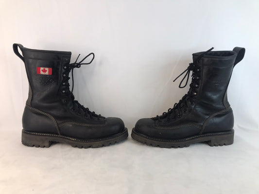 Work Boots Men's Size 9.5 EEE #14394 Canada West Forester Black Fire Retardant Leather Laces Vibram Soles Kevlar Threading Worn Once Retail 379.99 As New