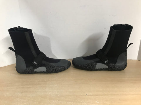 Wetsuit Booties Ladies Size 6 MEC Neoprene High Cut With Zippers Black Excellent