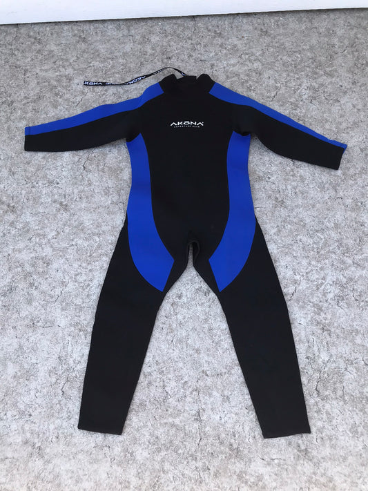 Wetsuit Child Size 10-12 Full Alcona 2-3 mm Neoprene Black Blue New Demo Model