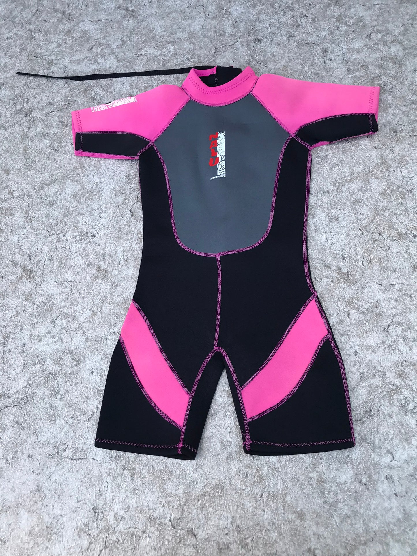 Wetsuit Child Size 10-12 Wavewear Pink Grey 2-3 mm Neoprene Excellent