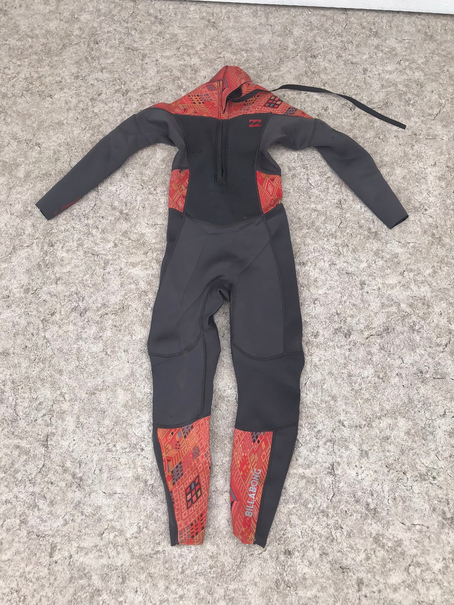 Wetsuit Child Size 10 Full Billabong Synergy 3-2 mm Grey Orange Excellent