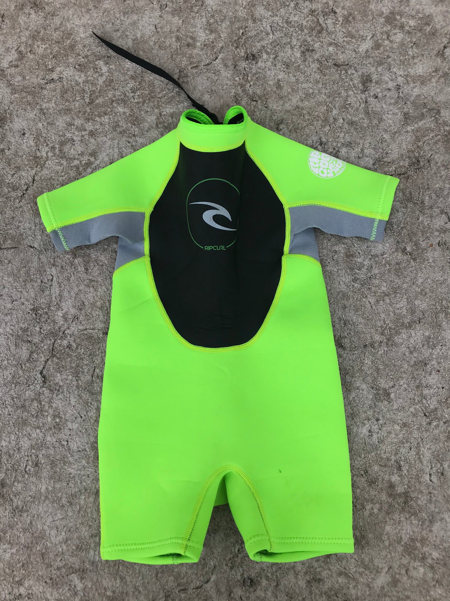 Wetsuit Child Size 2 Ripcurl Black Lime 2-3 mm Neoprene Excellent
