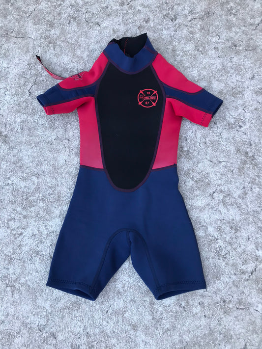 Wetsuit Child Size 4 Level Six Blue Black Red 2-3 mm Excellent