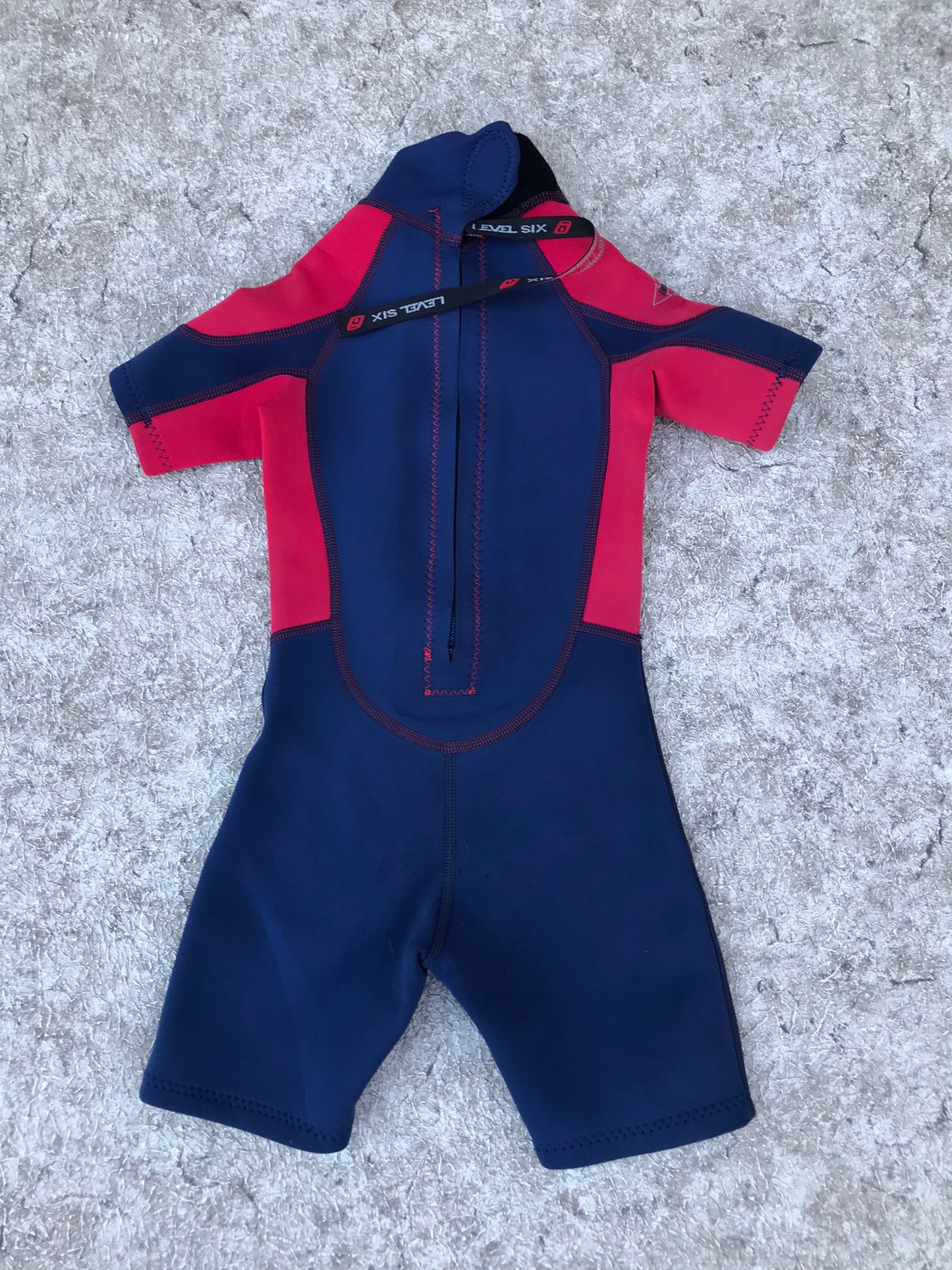 Wetsuit Child Size 4 Level Six Blue Black Red 2-3 mm Excellent
