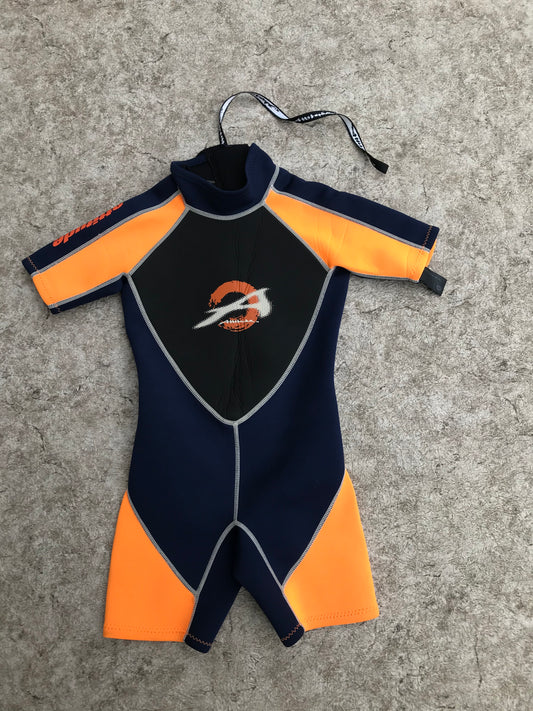 Wetsuit Child Size 6 Attitude Navy and Orange 2-3 mm