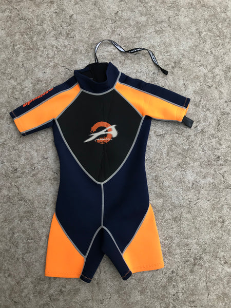 Wetsuit Child Size 6 Attitude Navy and Orange 2-3 mm