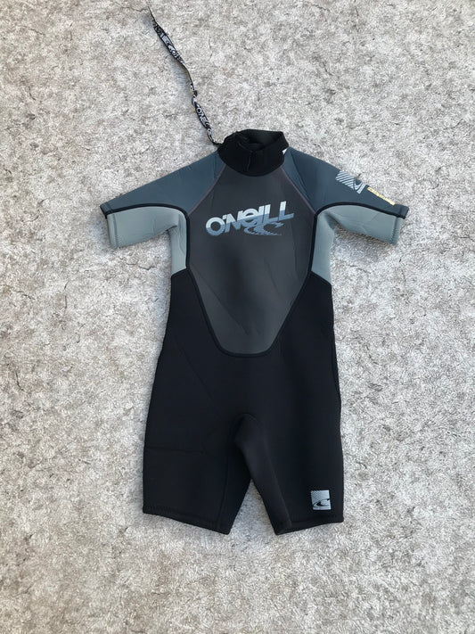 Wetsuit Child Size 6 Oneill Black Grey 2-3 mm Small Slice on Neck For Easy Open