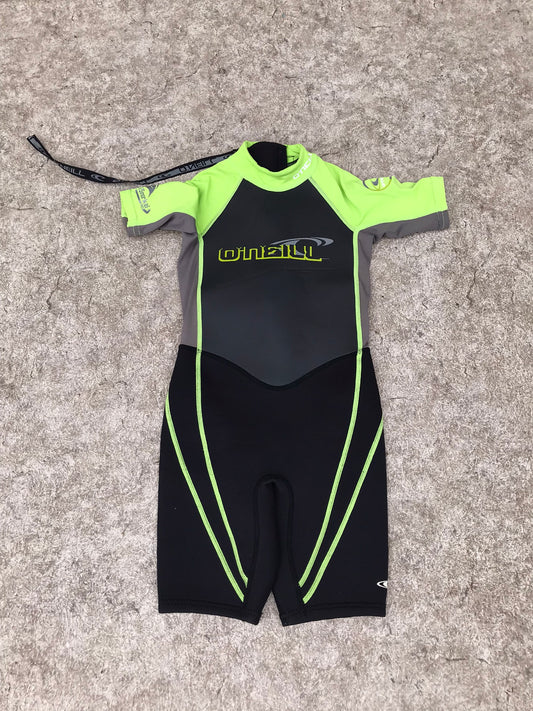 Wetsuit Child Size 6 Oneill Snorkel Black Lime 1-2 mm Neoprene  Excellent