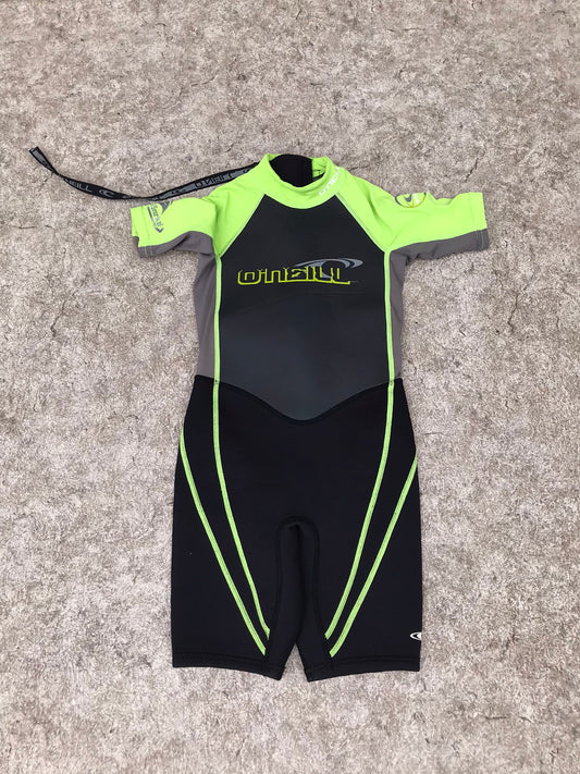 Wetsuit Child Size 6 Oneill Snorkel Black Lime 1-2 mm Neoprene  Excellent