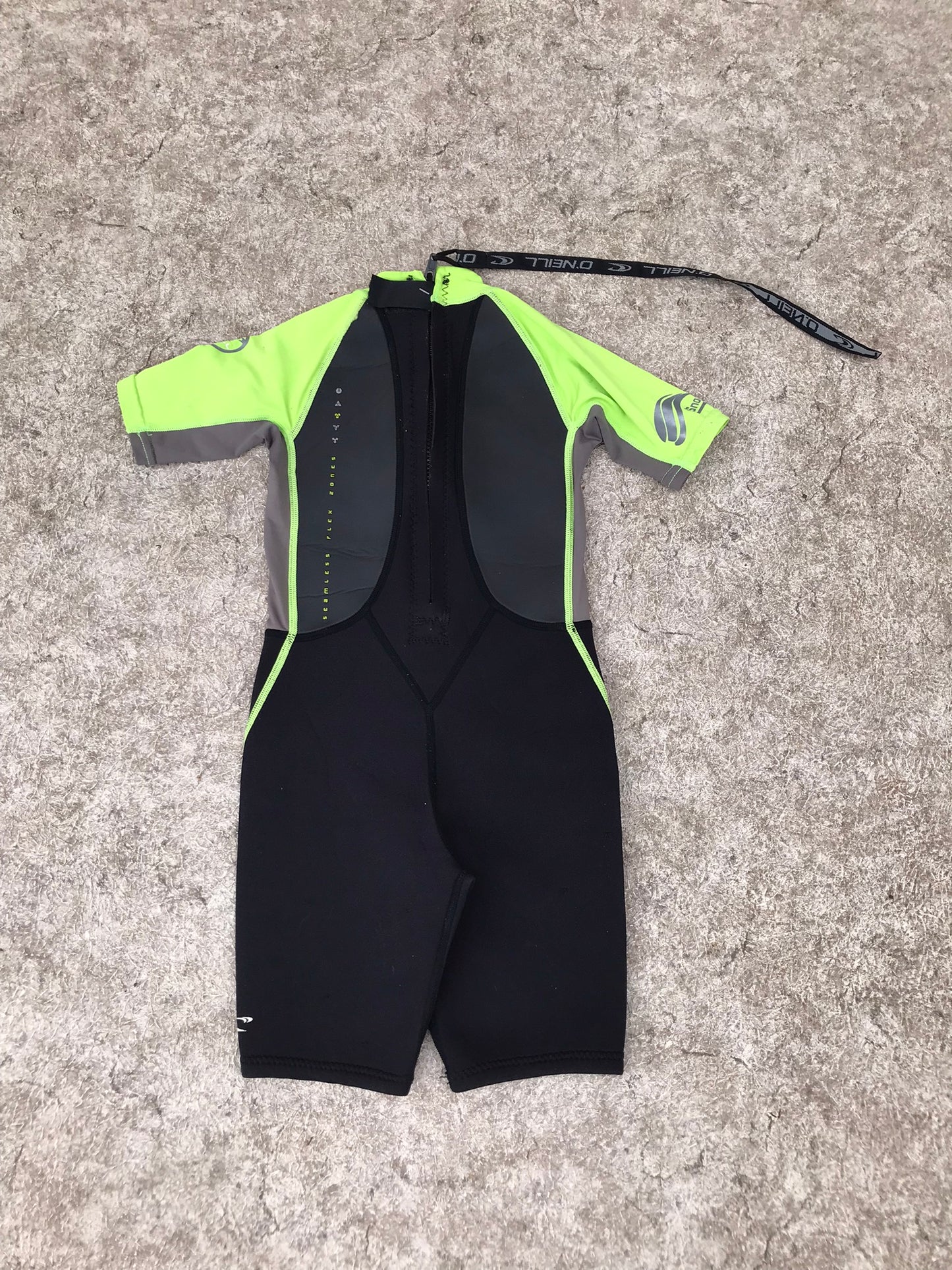 Wetsuit Child Size 6 Oneill Snorkel Black Lime 1-2 mm Neoprene  Excellent