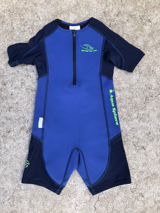 Wetsuit Child Size 6 StingRay 1-2 mm Swim Wear Blue Lime