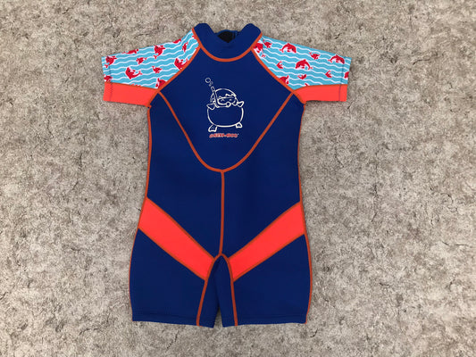 Wetsuit Child Size 7-8 Cheekaaboo 2 mm Blue Orange Excellent